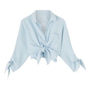 ELLE EST GRECE Linen Bonjour Baby Shirt One Size